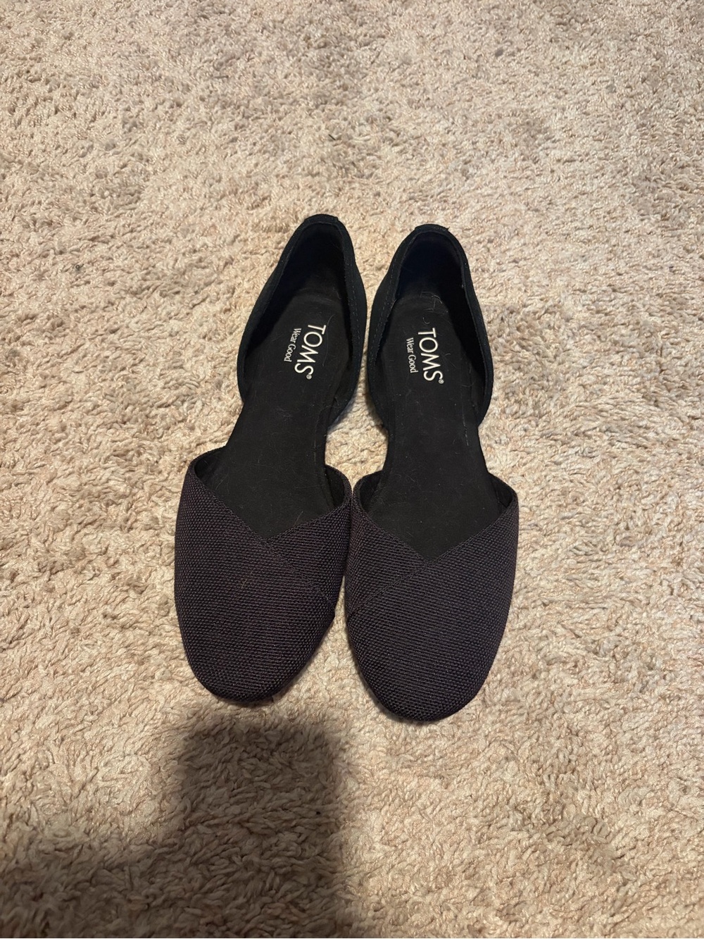 TOMS Black Knit Gemma Flats